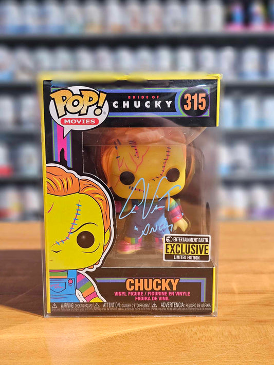 Autographed Funko Pop! Movies Chucky #315 Chucky Blacklight - Signed by Alex Vincent